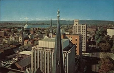 Harrisburg, Pennsylvania PA Birds Eye View showing Saint Patrick's Cathedral