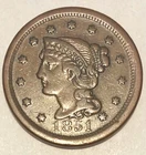 Photo of a 1851-P Large Cent from an eBay listing that sold on Jul 22, 2026