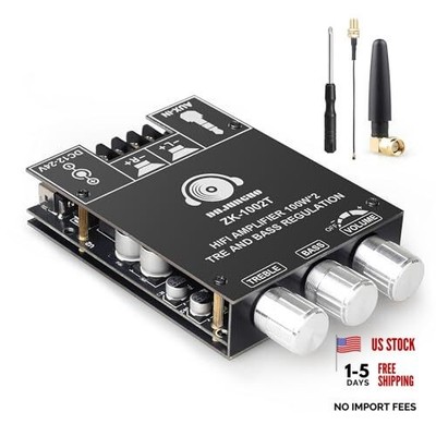 DAJUNGUO ZK-1002T 100W+100W Bluetooth Amplifier Board with IPEX-1 Antenna, 9