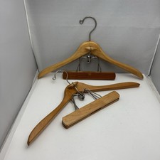 2 Vintage Harmony House Wood Suit Clothes Hangers Clamp Jacket Trousers Skirt