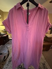 J. Crew Spring Summer Pink V Neck Dress With Pockets Size Medium