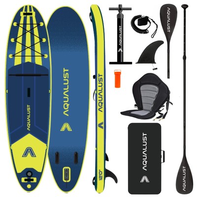AQUALUST 12.0 iSUP iSUP Board Stand Up Paddle aufblasbar Set Paddel Deluxe 365cm
