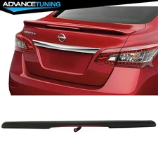 Fits 13-19 Nissan Sentra OE Factory Style  Matte Black Trunk Spoiler Wing W/ LED