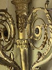 LARGE FRENCH LOUIS XVI ORMOLU BRONZE 3-LIGHT WALL FLEIR-de-LIS MOTIF SCONCE  — photo 10