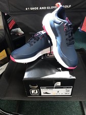 FOOTJOY TOUR RIVAL LADIES GOLF SHOES SIZE UK 4 WIDE NAVY WHITE PINK