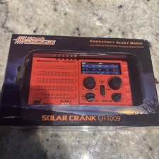 New 5-Way Powered Solar Crank CR1009 Emergency Alert Radio, Compass Power Bank