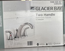Glacier Bay Builders 8 in. Wide Double-Handle High-Arc Bathroom Faucet Chrome
