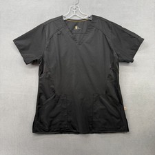 Carhartt Force Scrub Top Womens Medium Liberty Black V-Neck Short Sleeve Pocket