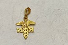 14K Yellow Gold RN Registered Nurse Caduceus Pendant Medical Symbol 1" x 0.5" — photo 4
