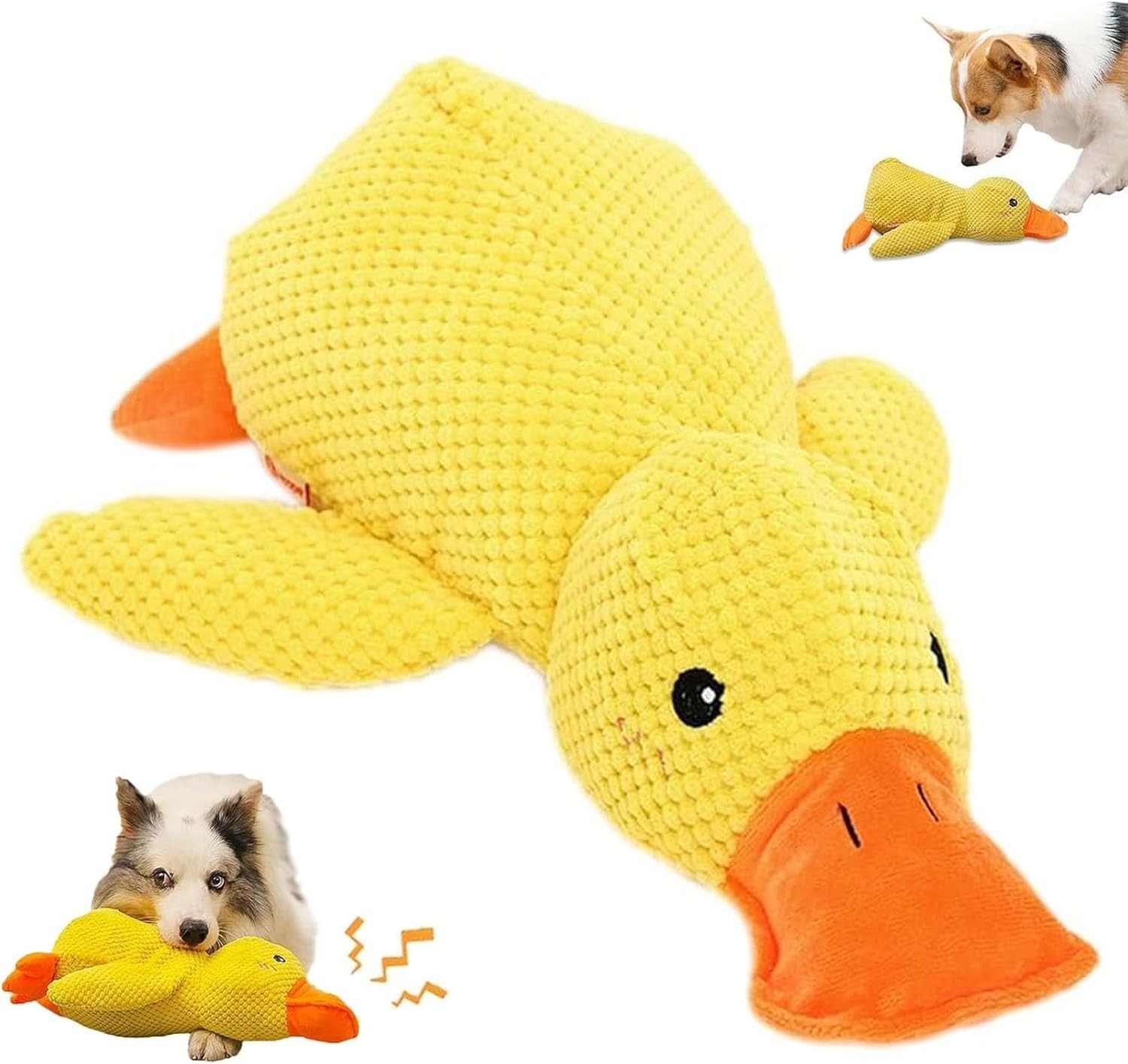 Mellow Dog Calming Duck 2025 Yellow Duck Toy with Quacking Sound for Indoor Dogs