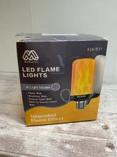 4x Morsatie LED Flame Light Bulbs, 4 Modes Flickering Light Bulbs