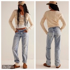 NWT Free People We The Free Shelby Boyfriend Jeans Size 26 Bird Blue Light 78