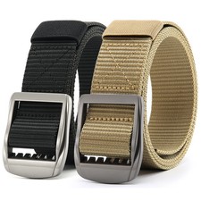 Tactical Waist Belt Automatic Buckle Canvas Metal Adjustable Men Military Belts