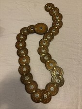 Vintage Y2K Leather Boho Moroccan Western Disc Adjustable Brown Belt Size M