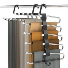 Pants Hangers Space Saving - 2 Pack Closet Organizer and Storage 2, Black