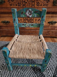 Vintage Mexican Folk Art Children's Chair