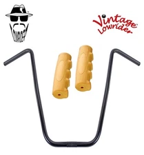 Original Lowrider 20" 22.2 D Handlebar Black 0214 120mm Grips Solid/Beige