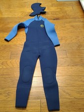 Body Glove Men's L Blue Black Full Wet Suit Made in USA With Hood Size Medium
