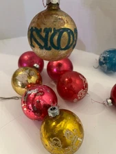 MCM Lot of 9 Vintage Shiny Brite Mercury Round Glass Christmas Ornaments