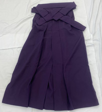 Japanese Vintage Kimono Woman's Hakama Cotton Purple Traditional Length 37in
