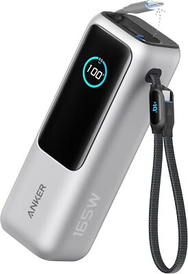 #ad Anker Laptop Power Bank 25000mAh Portable Charger 100W USB C Built in Cable $119.99