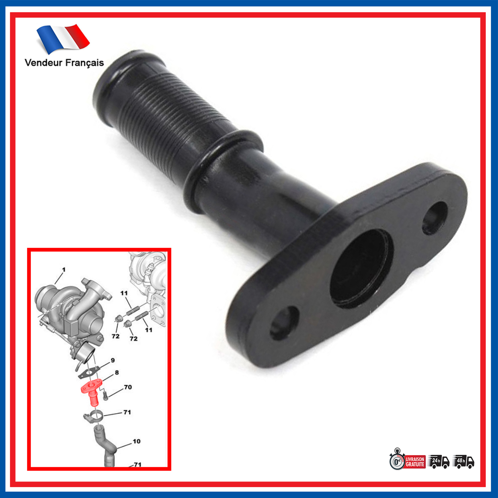 Tuyau d'huile de turbo 038126 durite alimentation lubrification pour C30 V50 V70