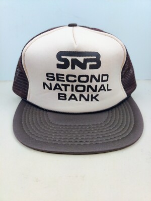 Vintage SNB Second National Bank Trucker Hat Snapback Cap