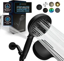SparkPod 5 Inch 9 Spray Setting Handheld Shower Head,