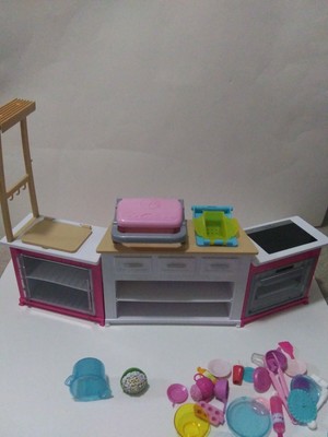 barbie ultimate kitchen cooking & baking playset with chef doll