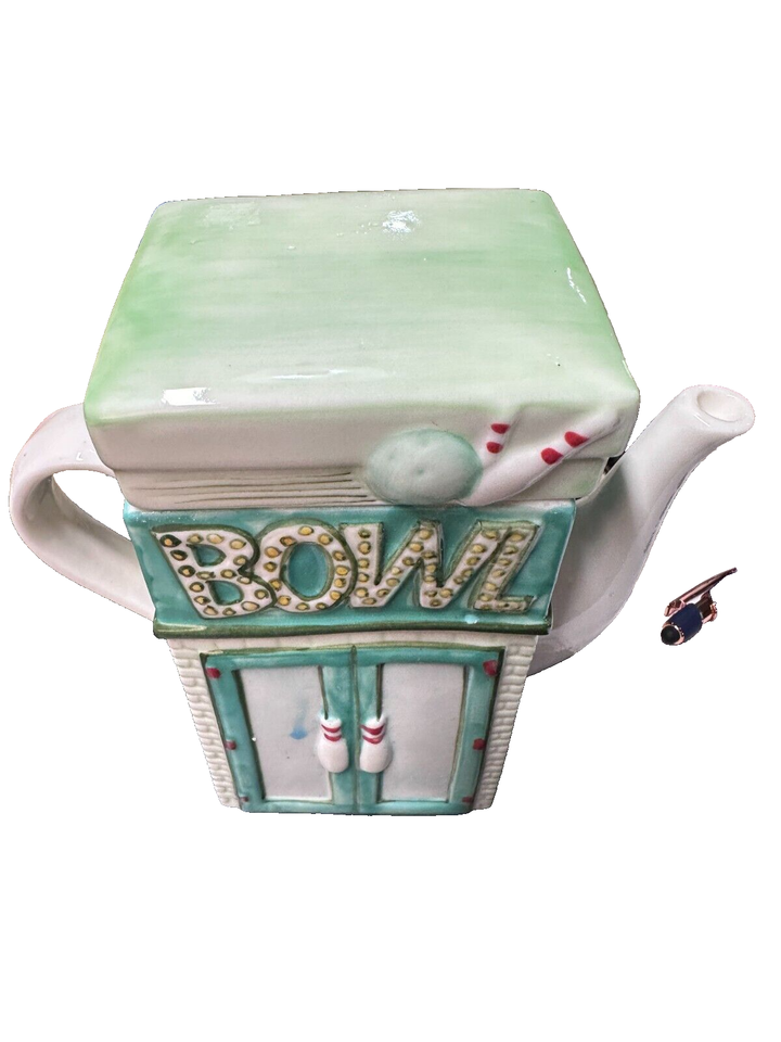 Twinings Tea MSRF Salad Bowl Bowling Pin Collectible Buildings Teapot ...