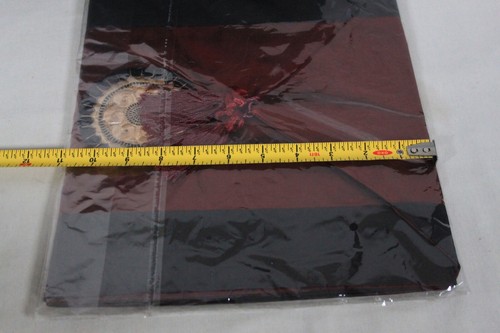 ELEGANT ASIAN CHINESE BLACK & MAROON SILK TABLE RUNNER + TASSELS 72" LONG NEW - 第 3/3 張圖片