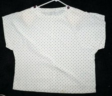 Vintage Claude Bennett size 16 white short sleeve polka dot top good condition