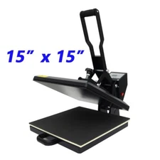 15" X15" Manual Flat Heat Press Machine1400W Lift Type Plate 0-482℉Heat Transfer
