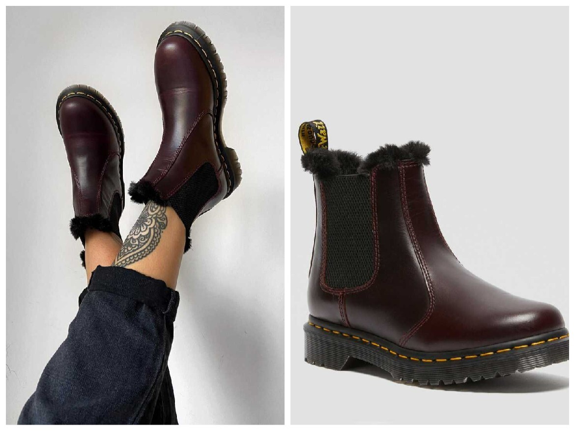burgundy leonore fur lined chelsea boots
