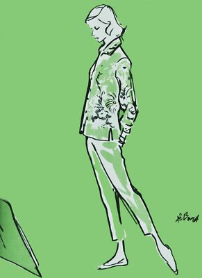 Poster print.Interior design Art.Retro fashion.Green.Modeling.6314