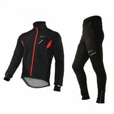 ROCKBROS Men's Winter Cycling Suit Windproof Warm Sports Bicycle Coat&Pants Set