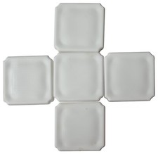 24 x White Plastic Bay Parking Markers Deep Grid Demarcation Blocks Marker 5x5cm