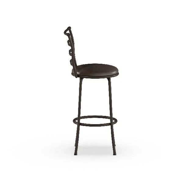 Swivel Barstool Chair Adjustable Height Hammered Bronze Finish 3 Pcs Set - Image 3 of 4