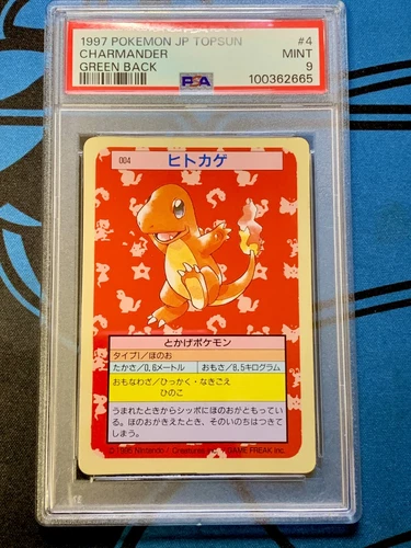 PSA 9 Pokemon Japanese Charmander Green Back 1997 Topsun #P161