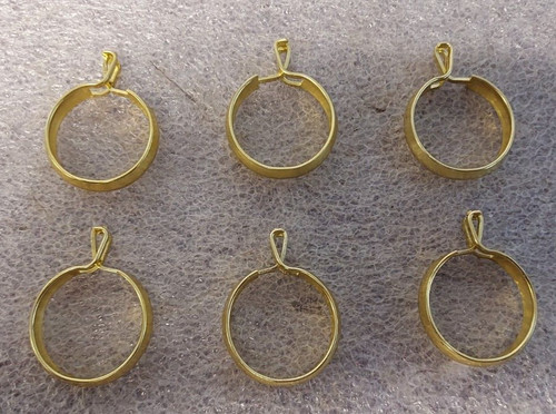 (LOT OF 6) - SHOWER RINGS - METAL - GOLD -   SQUEEZE CLASP