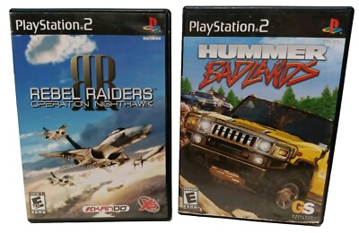 PlayStation 2 Black Label Game Lot of 2- Hummer Badlands C.I.B. & Rebel Raiders