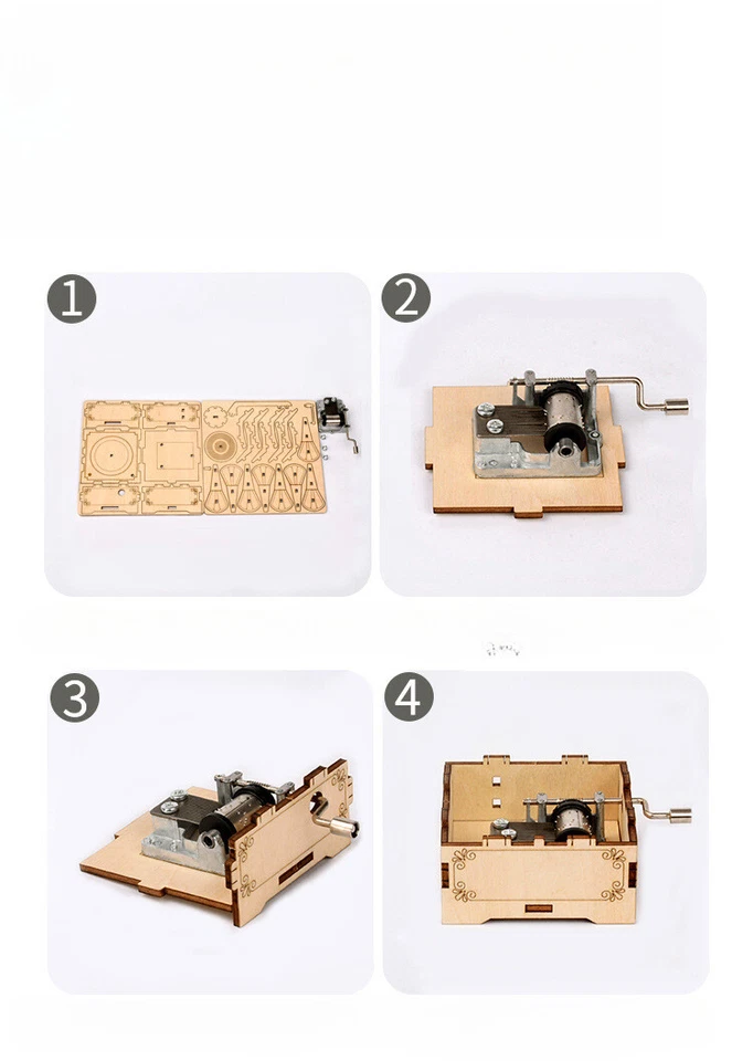 Puzzle 3D Juguetes Madera Hágalo Usted Mismo Mano el Arpa Caja de Música Regalos de Cumpleaños para Niños Foto 4 de 4