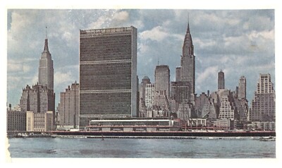 Vintage NY, New York City MANHATTAN SKYLINE 1969 American Oil