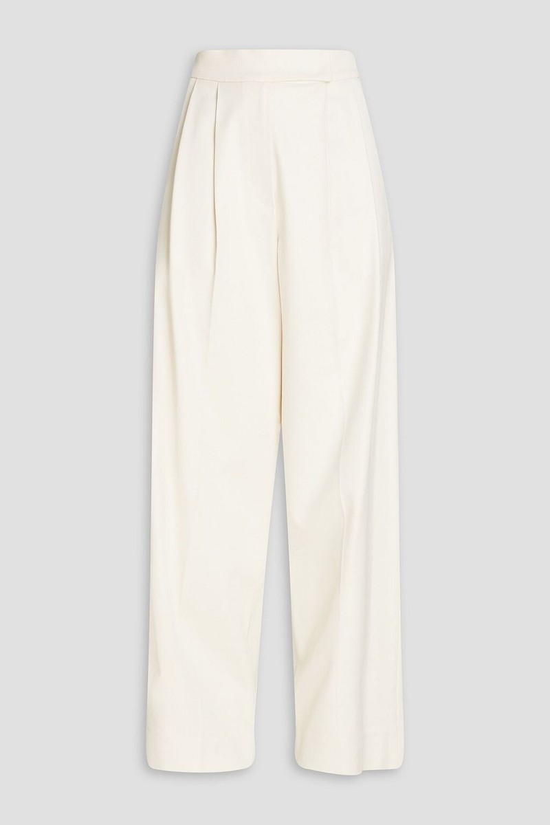 パンツ Brunello Cucinelli Ivory Wide-Leg Trousers BRUNELLO CUCINELLI Cotton Drill Wide Leg Trousers Ivory IT