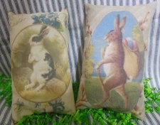 Primitive/Vintage/Easter Pillows--2--Bowl Fillers-Cupboard Tucks,-Ornies 7" X 5"