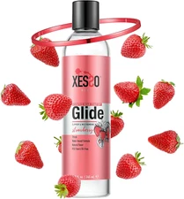 Strawberry Anal-Ease Lube 8.3 Fl Oz, Water-Based Backdoor Relax Desensitizing Ge