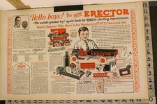 1928 TOY GAME ERECTOR BUILDER SET CHRISTMAS GIFT NEW HAVEN CONN 2-PG AD RX75