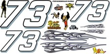 Rc Vinyl Decal 110th Scale Whitebl 73s Chrome Graphic Flame Kit Kyosholosi