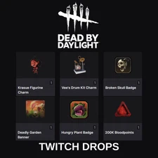Dead by Daylight: 6/6 - 200K points + Banner + 2 Badge + 2 Charm -  Drops
