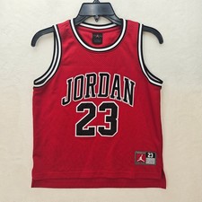 JORDAN MJ 23 CHICAGO BULLS YOUTH SMALL 8-10 RED NIKE BASKETBALL JERSEY